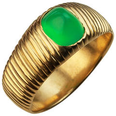 Antique Russian Chrysoprase Gold Ring