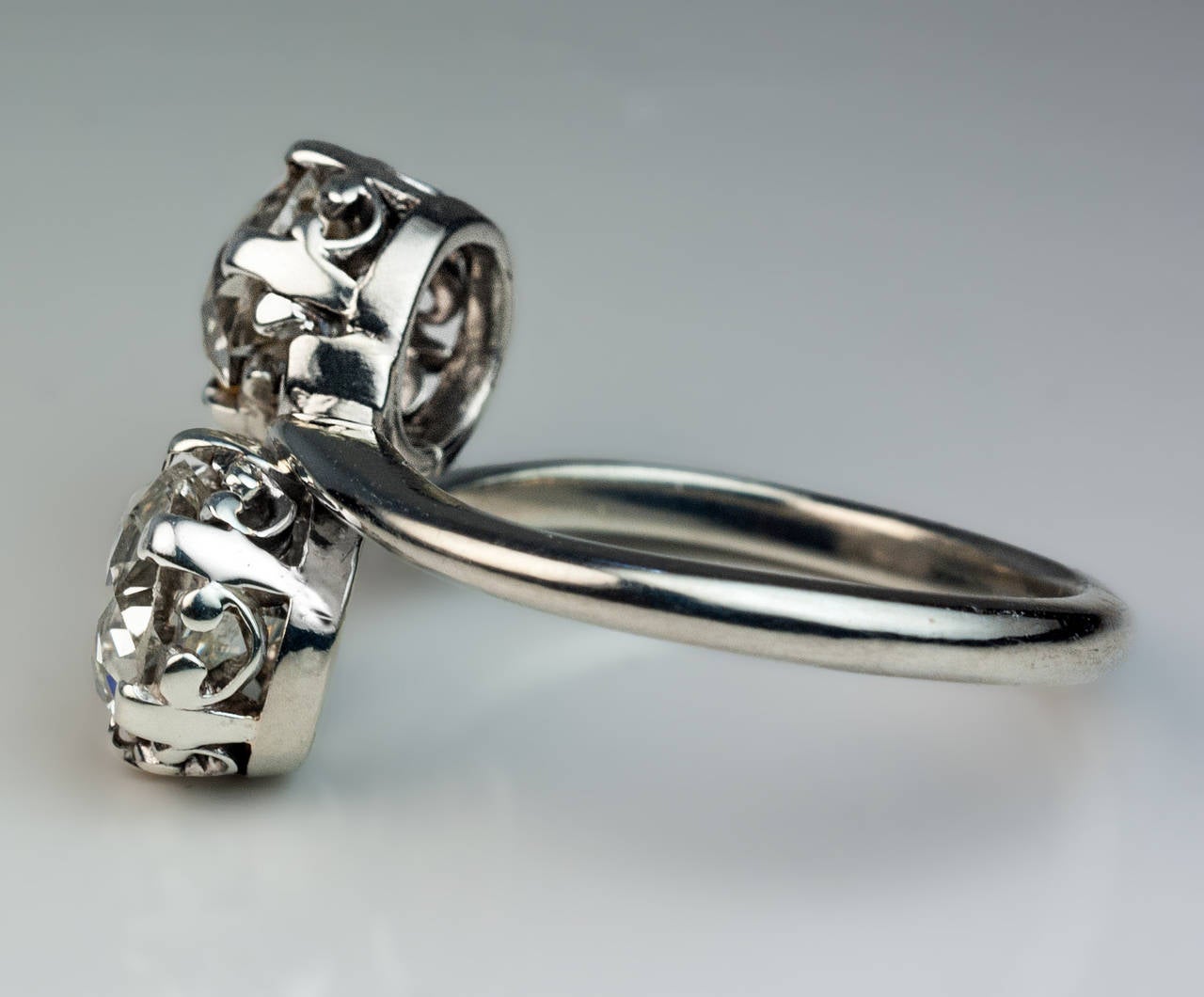 Antique .50 Carat Diamond 18 Karat White Gold Engagement ...