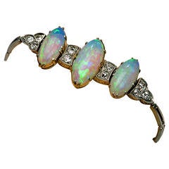 Antique Edwardian Opal Diamond Bracelet