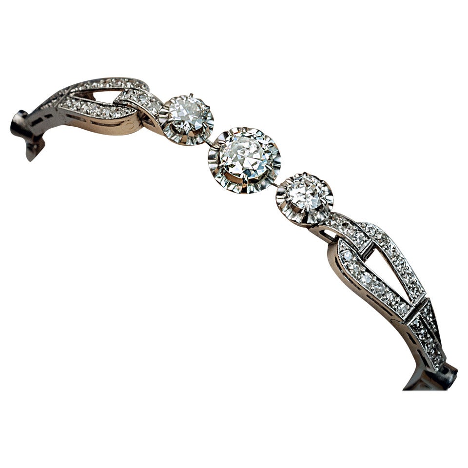 Art Deco Diamond Platinum Bracelet 1920s
