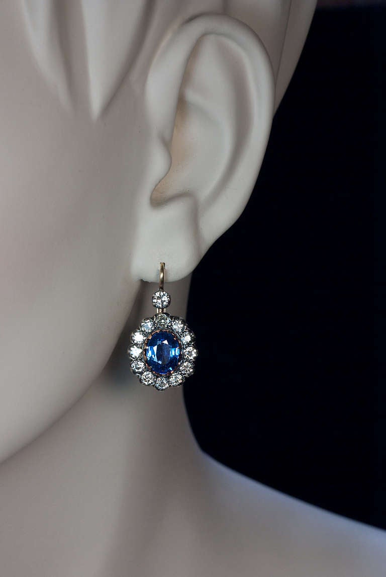 antique sapphire and diamond earrings