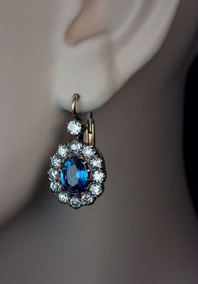 vintage sapphire drop earrings