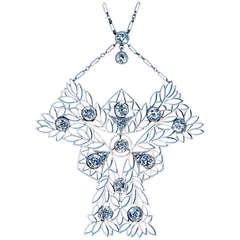 French Art Nouveau Diamond Necklace c. 1910