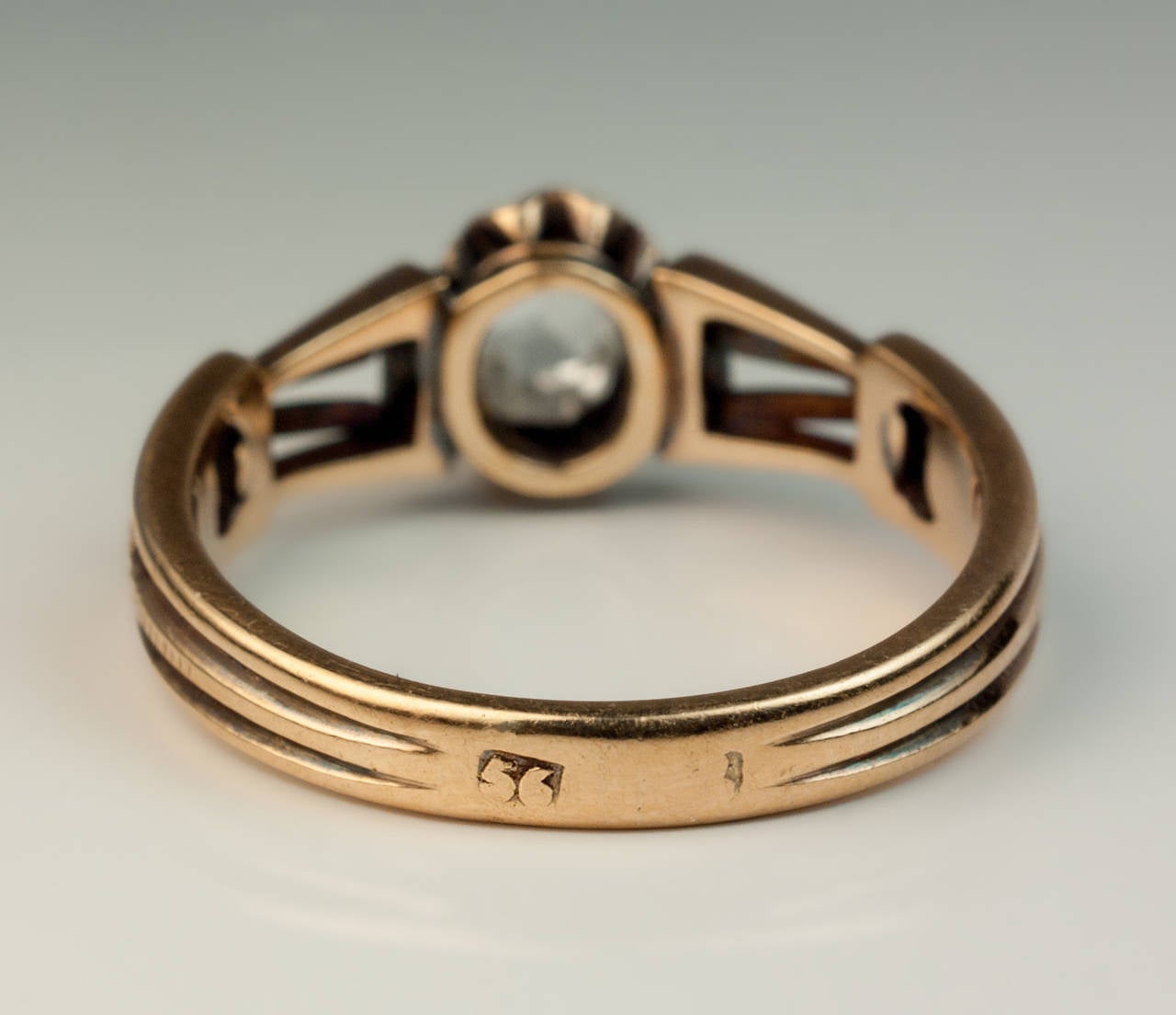 Victorian Russian Rose Cut Diamond Gold Ring at 1stDibs