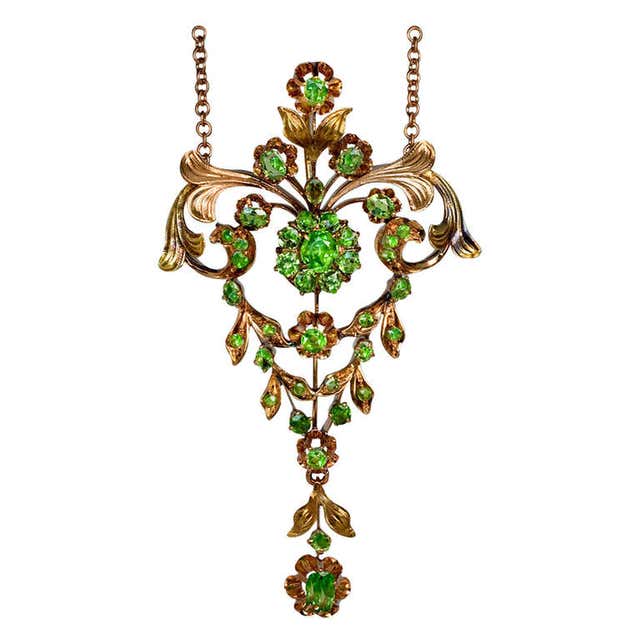 Antique Russian Demantoid Necklace at 1stDibs