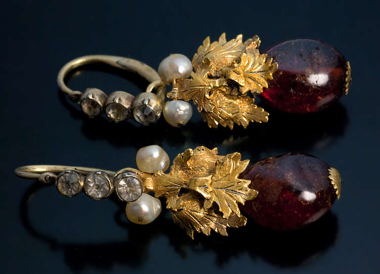 Women's Russian 18th Century Amber Earrings