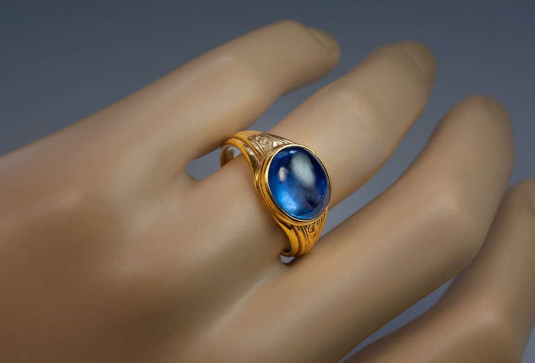 Antique Russian Sapphire Ring in Medieval Style 1860s at 1stdibs