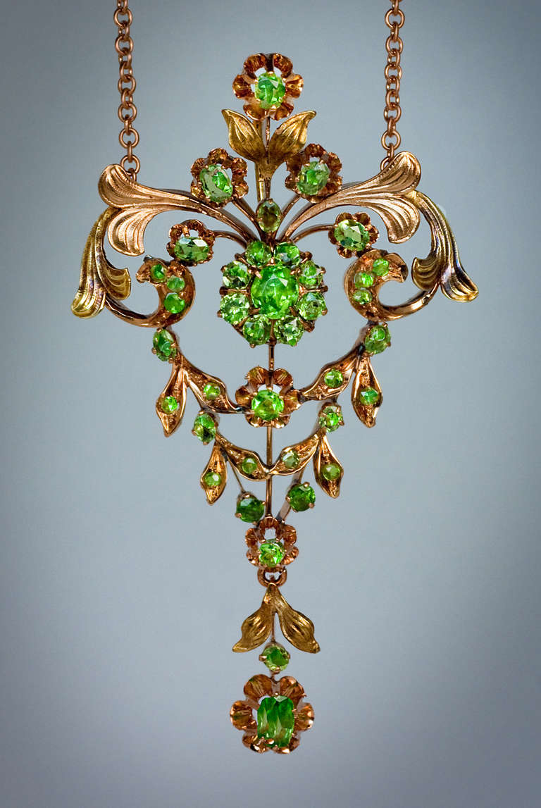 Antique Russian Demantoid Necklace at 1stDibs