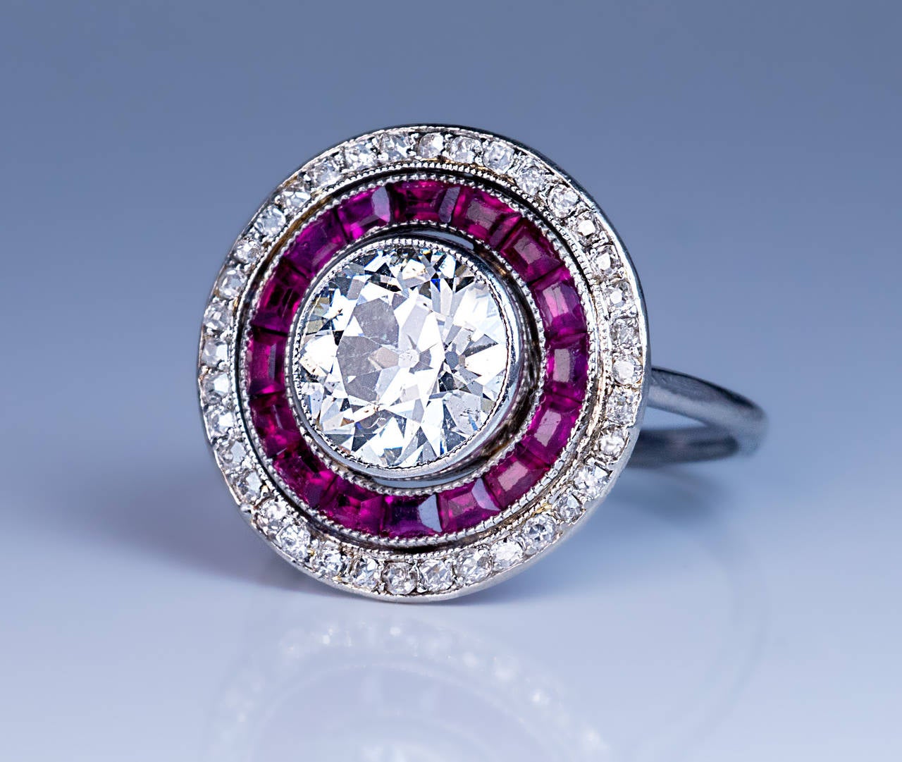 Art Deco 2 Carat Diamond Ruby Engagement Ring For At 1stdibs Art Deco 2 Carat Diamond Ruby Engagement Ring For 1