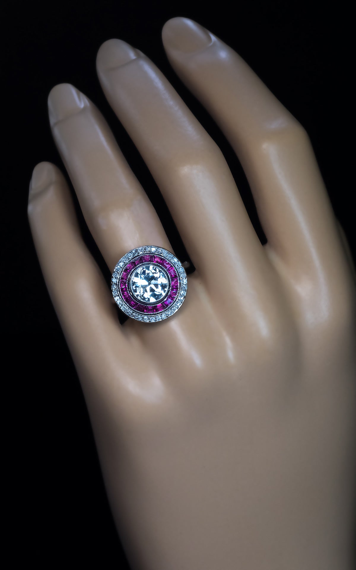 Art Deco 2 Carat Diamond Ruby Engagement Ring For At 1stdibs Art Deco 2 Carat Diamond Ruby Engagement Ring In Good Condition For Chicago