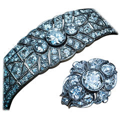 Magnificent Art Deco Diamond Platinum Bracelet And Ring 12