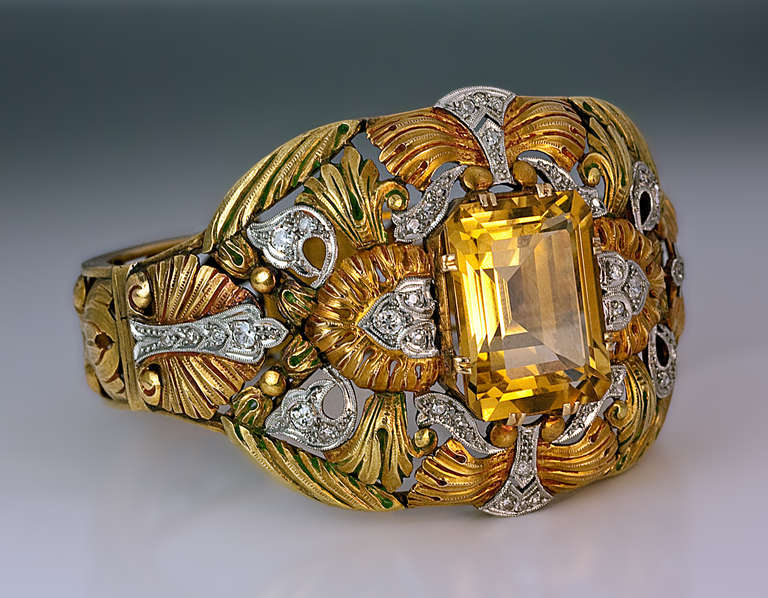 Exceptional Art Nouveau Bangle Bracelet C1910 In Excellent Condition In Chicago, IL