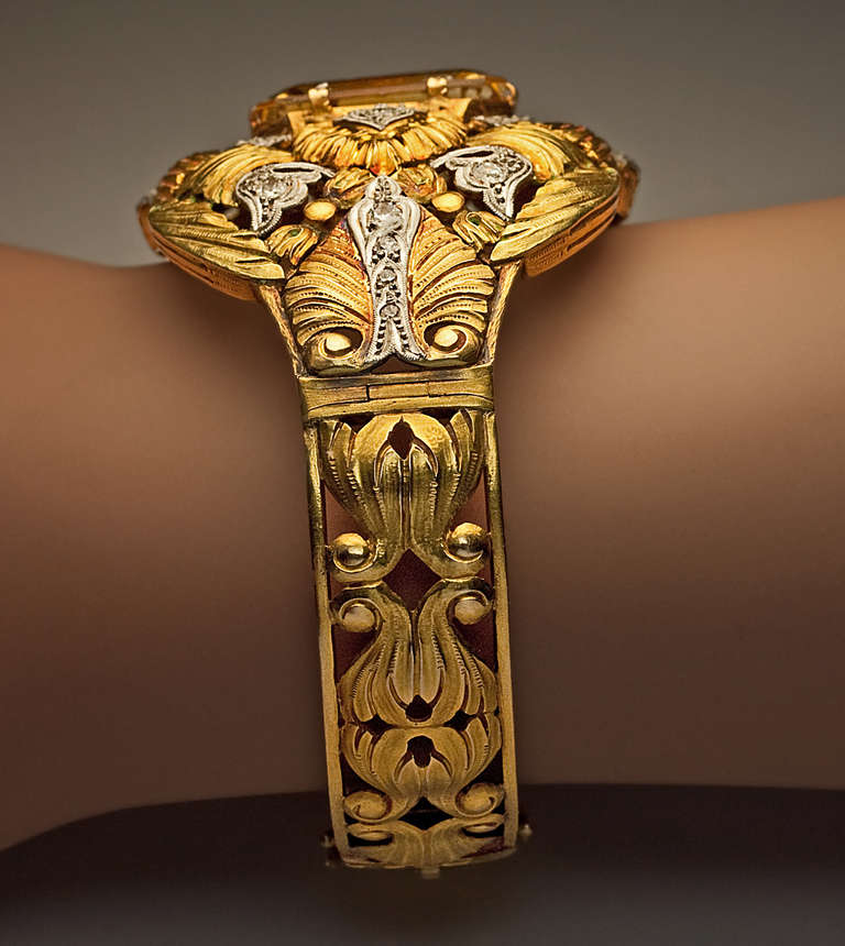 Exceptional Art Nouveau Bangle Bracelet C1910 3