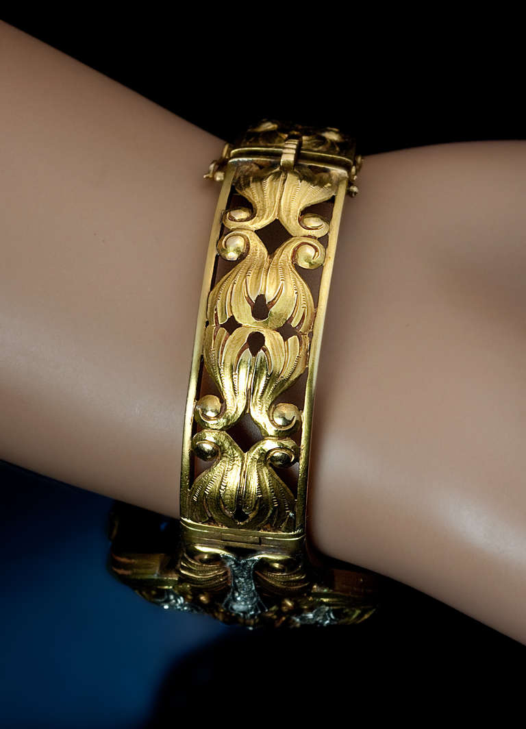 Exceptional Art Nouveau Bangle Bracelet C1910 5