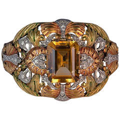 Exceptional Art Nouveau Bangle Bracelet C1910 9
