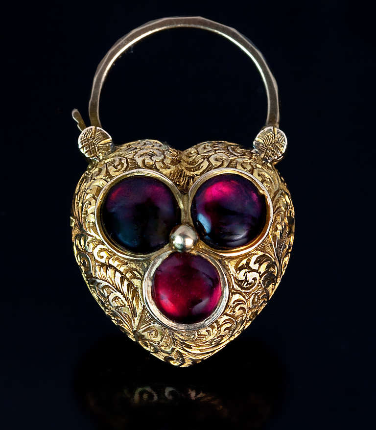 Victorian Antique Heart Shaped Padlock Pendant Locket