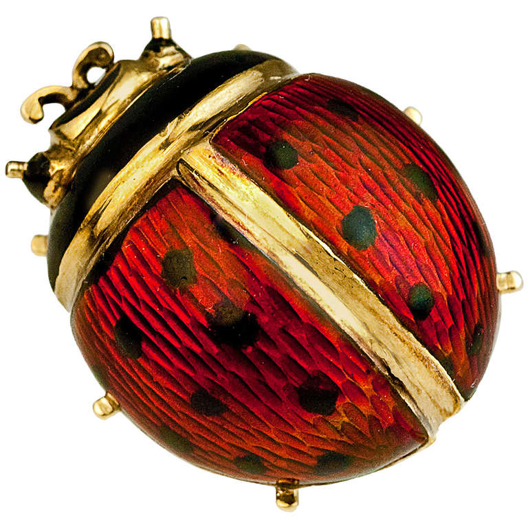 Antique Russian Ladybug Enamel Gold Stick Pin at 1stDibs antique pins