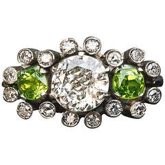 Diamond and Demantoid Ring 8