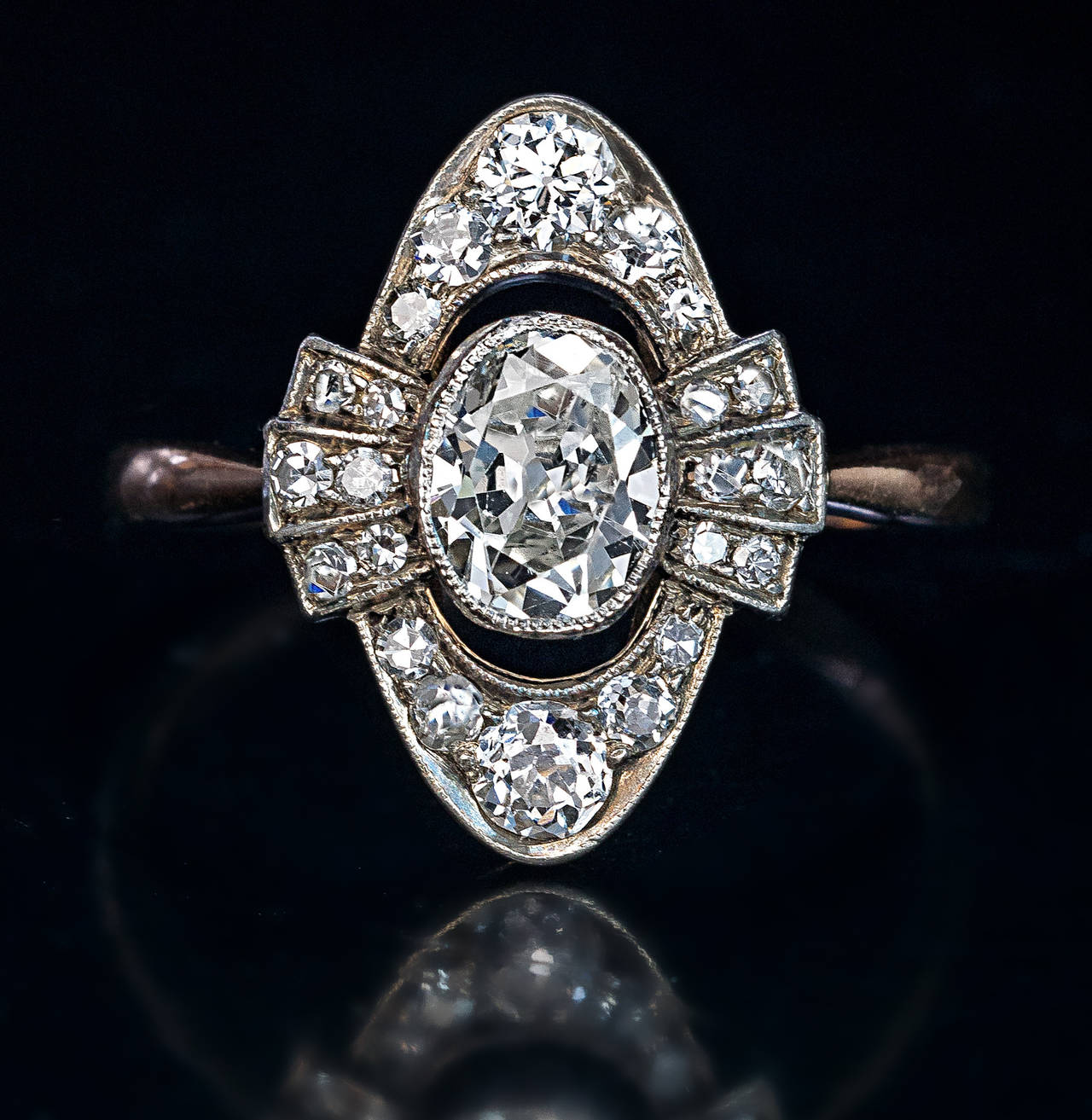 Women's Antique Edwardian Diamond Cluster Ring
