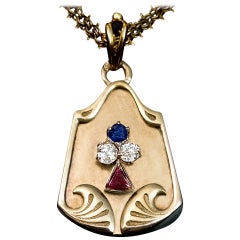 Antique Art Nouveau Jeweled Gold Locket