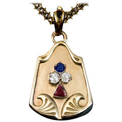 Antique Art Nouveau Jeweled Gold Locket 7