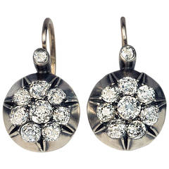 Antique Diamond Cluster Earrings