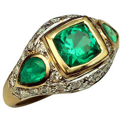 Retro Emerald Diamond Ring 10