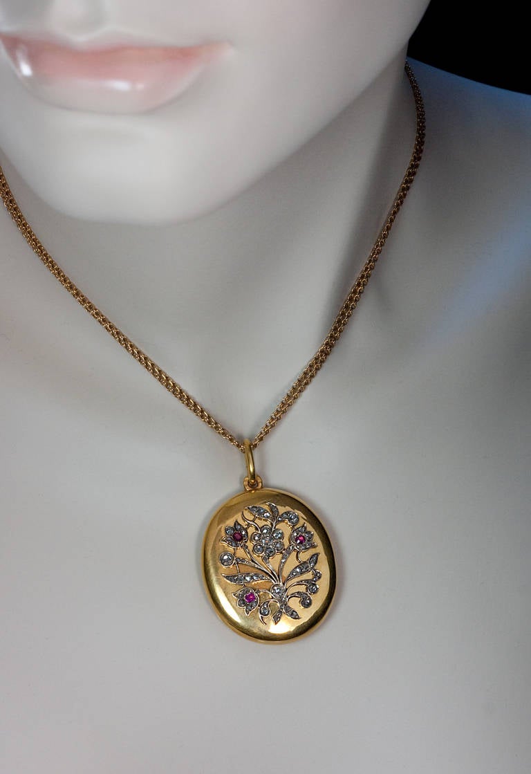 Antique Russian Jeweled Gold Locket by Friedrich Koehli at 1stDibs