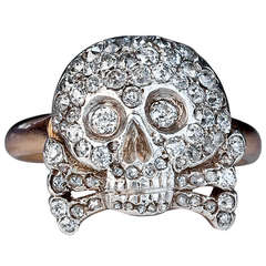 Antique Imperial Russian Diamond Skull Ring