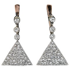 Antique Diamond Triangular Earrings