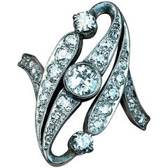 Antique Belle Epoque Diamond Swirl Engagement Ring