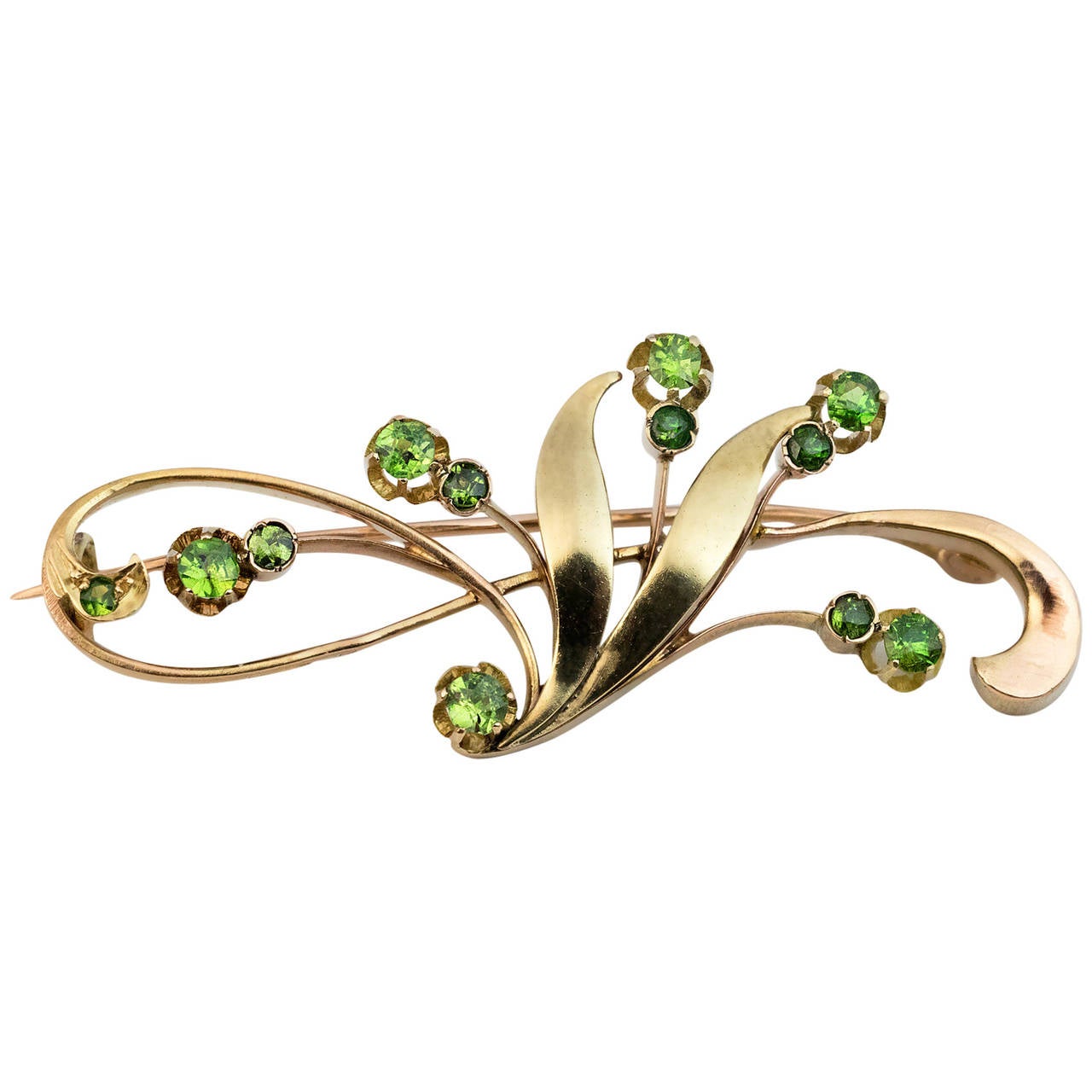 Art Nouveau Russian Demantoid Brooch