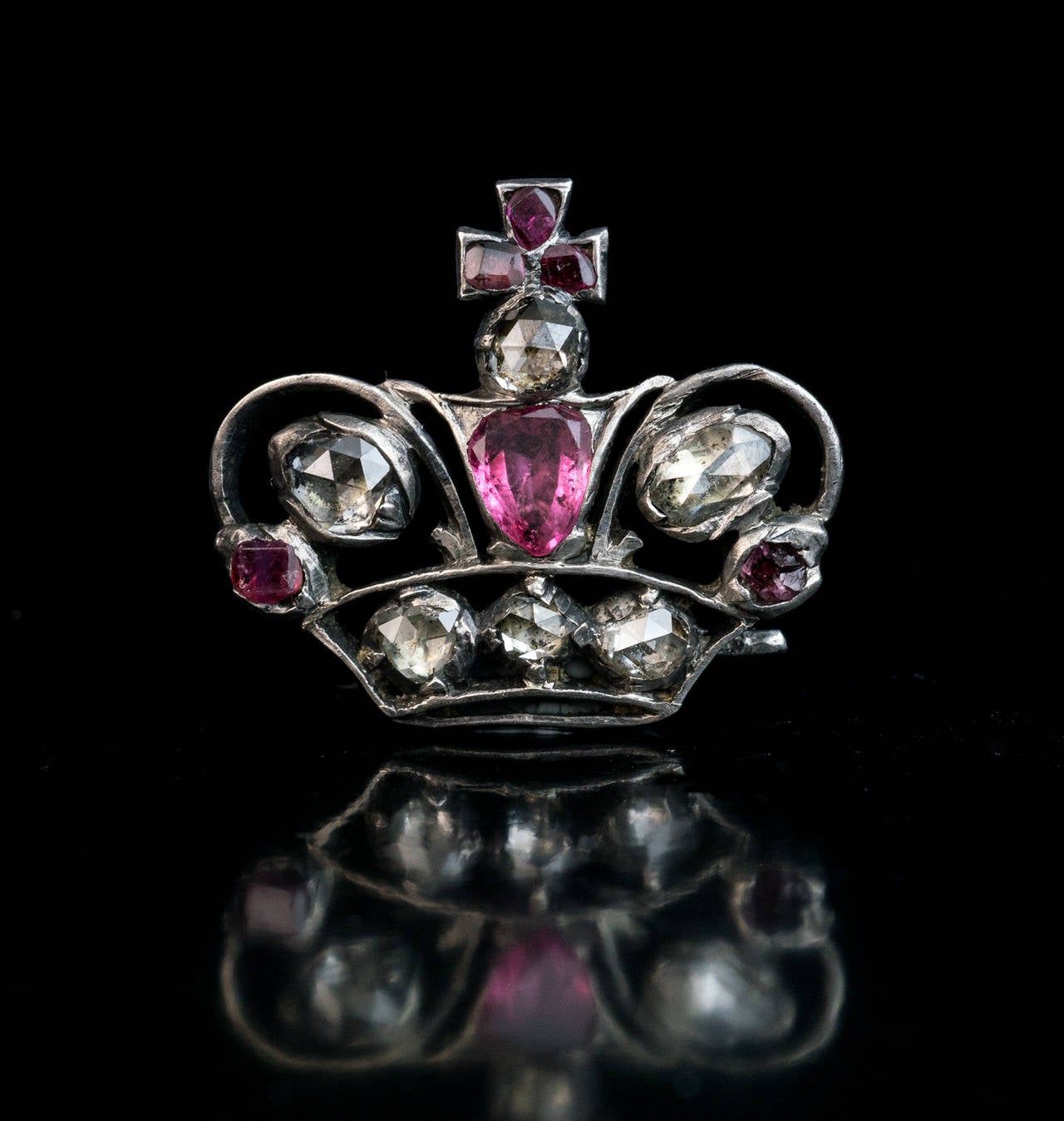 1700s Jeweled Crown Badge