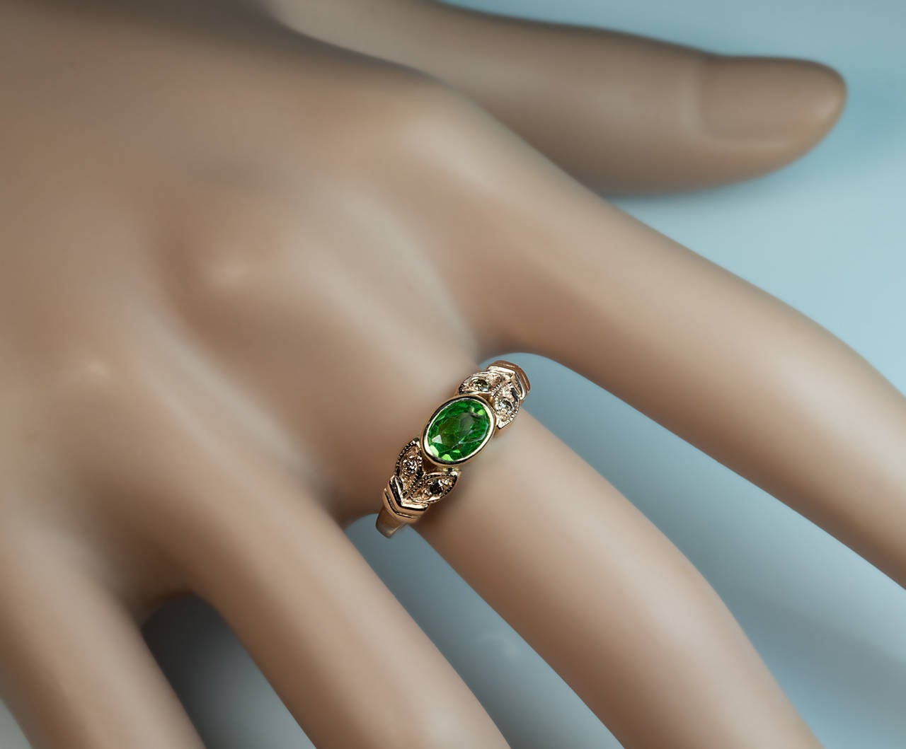 Women's Russian Demantoid Diamond Gold Ring