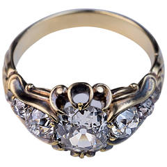 Antique Mid 1800s Diamond Gold Ring