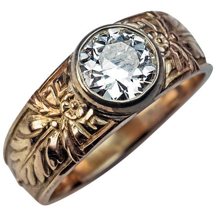 Russian Two Tone Mens Engagement Ring - MariusNel