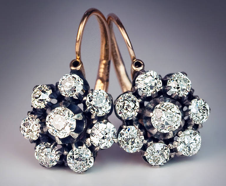 russian diamond earrings