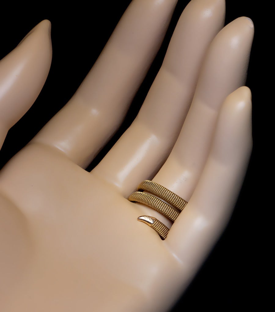 Women's Antique Gold Snake Ring