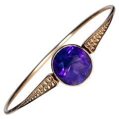 Antiker sibirischer Amethyst-Armreif aus Gold