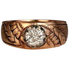 Antique Solitaire Diamond Men's Ring