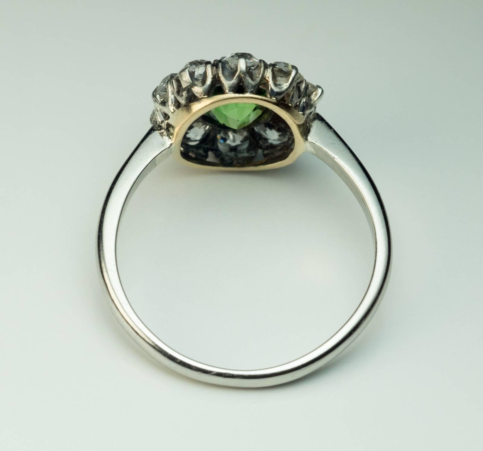 Antique Russian Demantoid Diamond Engagement Ring at 1stDibs