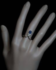 Antiker Jugendstil Saphir Diamant Ring