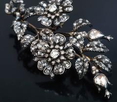Antique Victorian Large En Tremblant Diamond Brooch