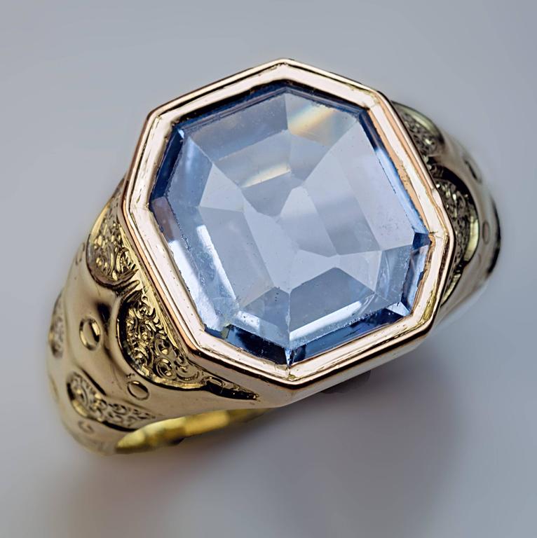 1870s Antique Russian Sapphire Gold Men