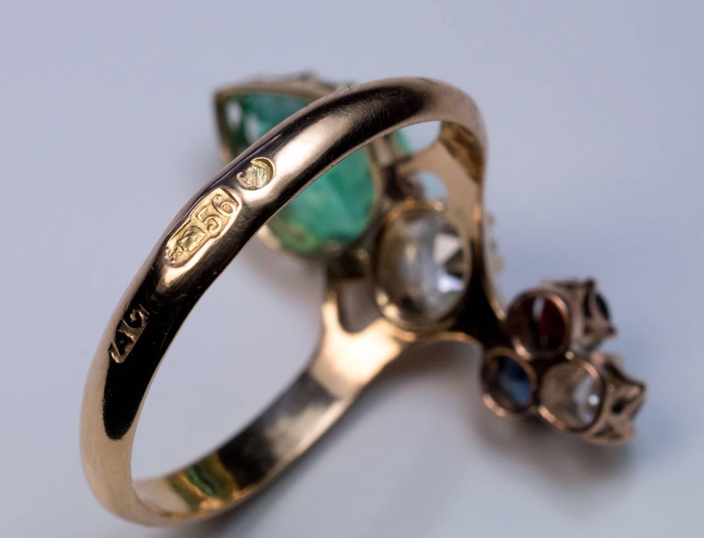 Women's Antique Art Nouveau Russian Ring
