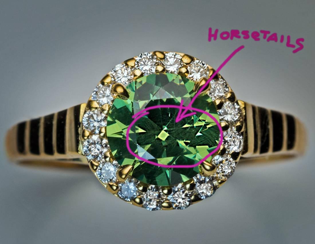 Women's 1.23 Ct Russian Demantoid Diamond Engagement Ring
