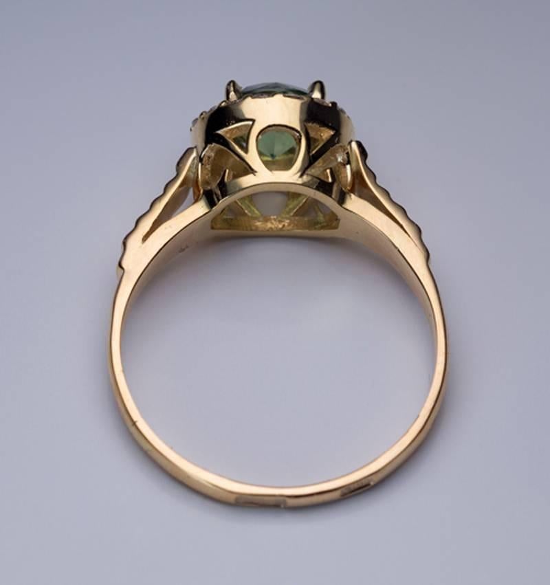 1.23 Ct Russian Demantoid Diamond Engagement Ring 1