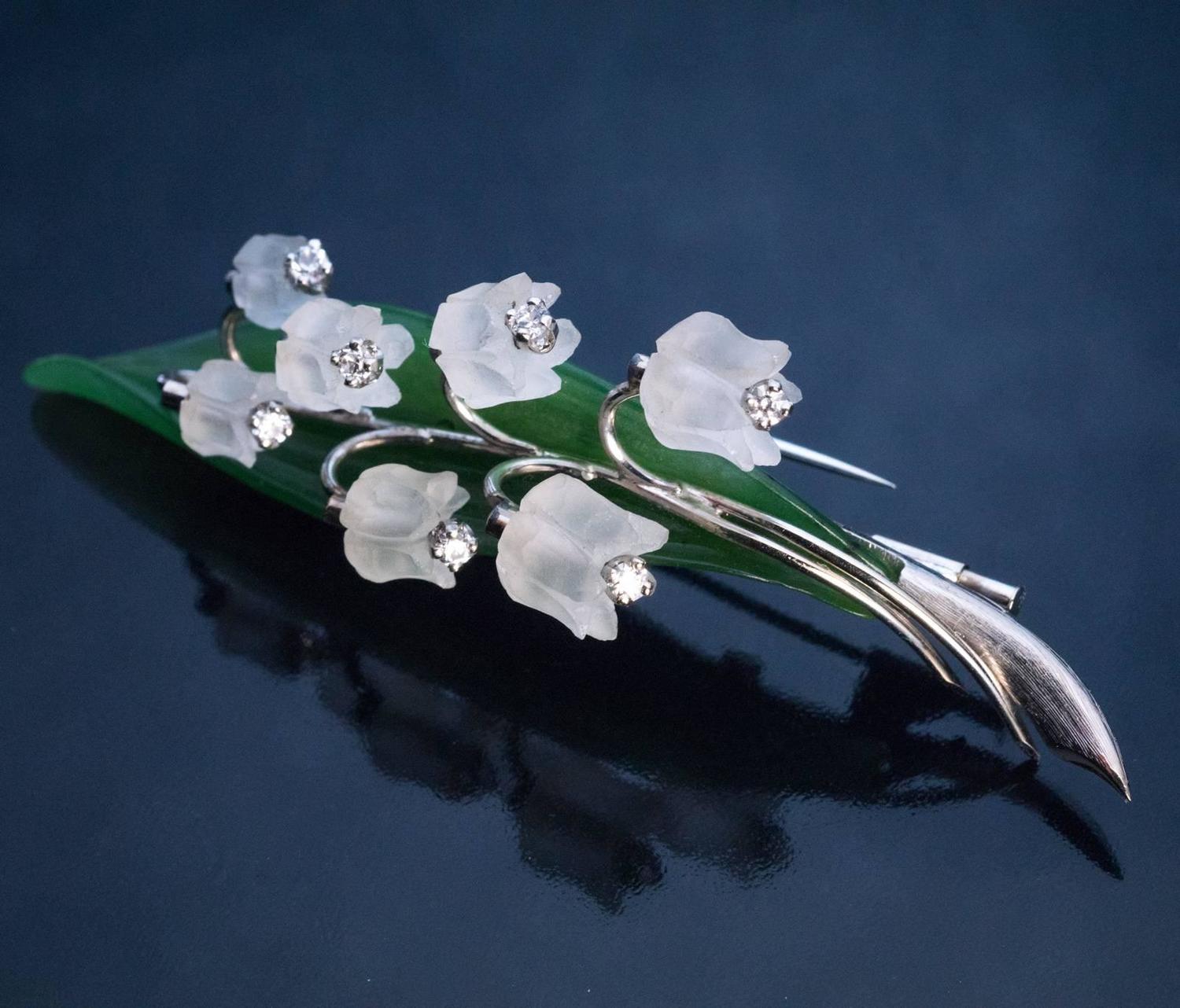 auction brooch lily valley white gold edea auction brooch lily valley white gold edea