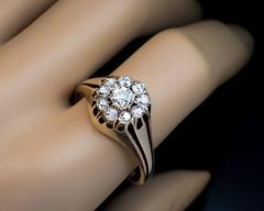 19th Century Antique Diamond Gold Men’s Cluster Ring