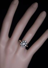 Antique Georgian Diamond Silver Gold Ring